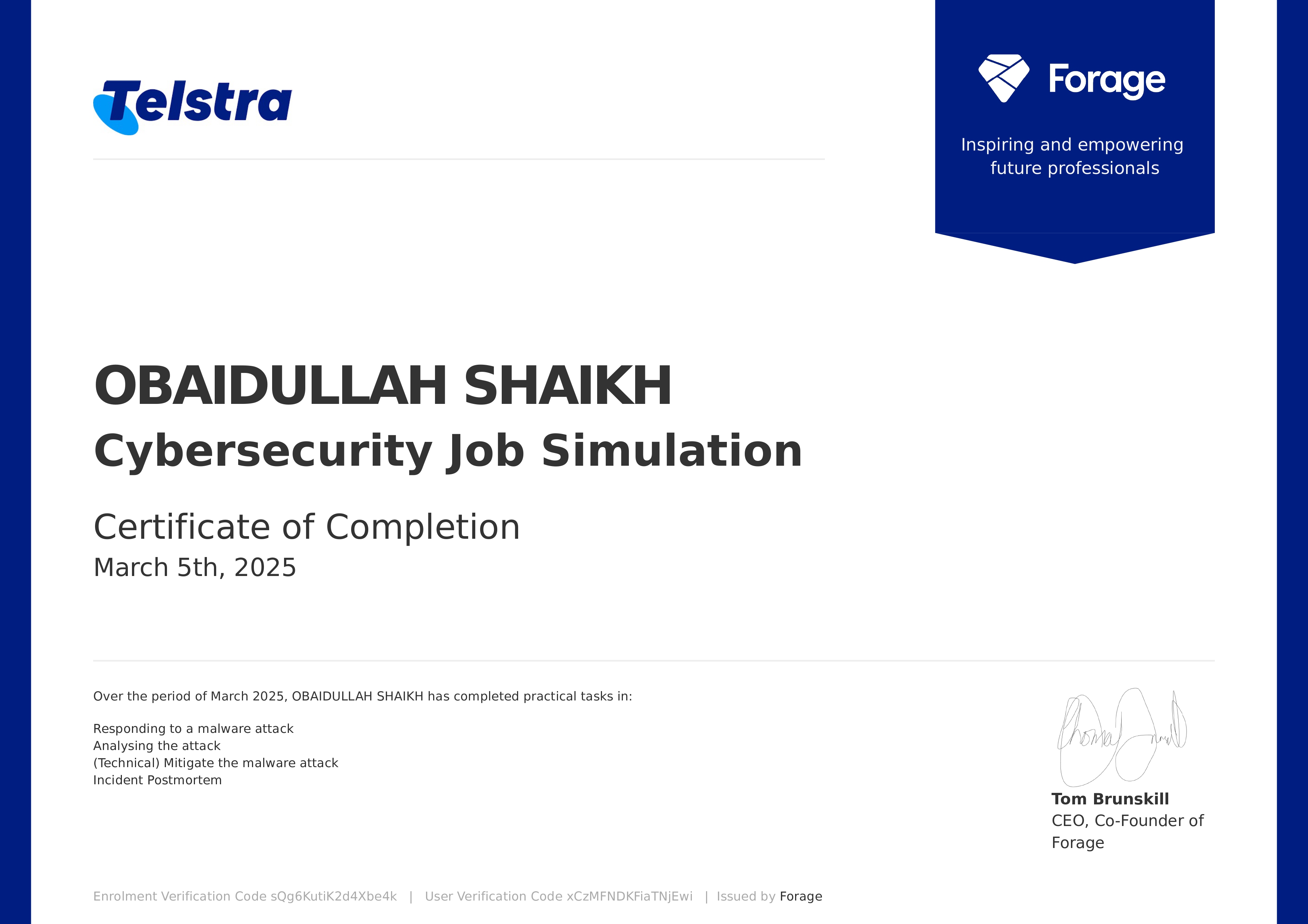 Job simulation Certificate