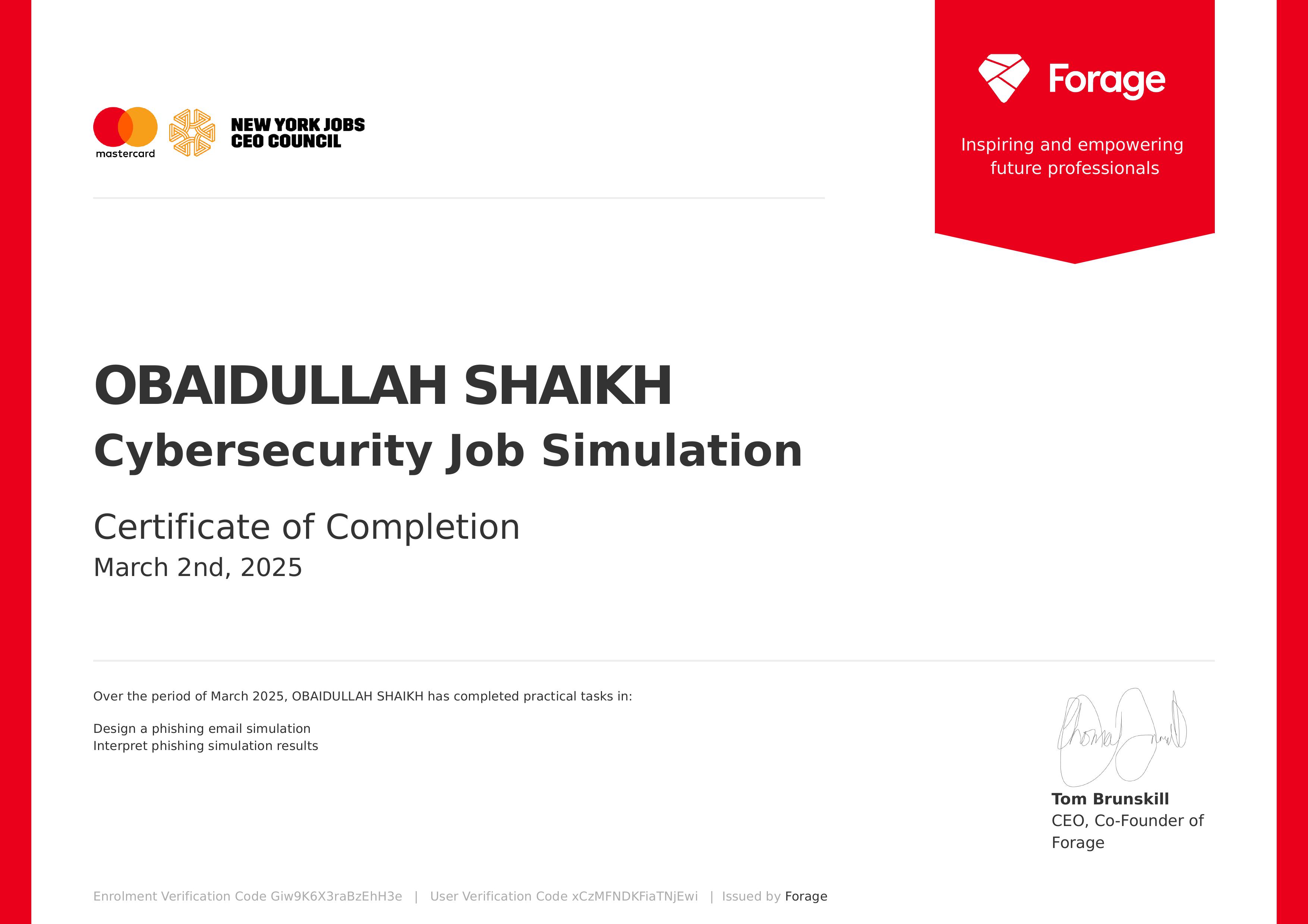 Job simulation Certificate